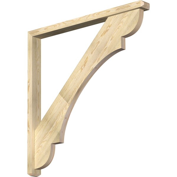 Ekena Millwork Olympic Craftsman Rough Sawn Bracket w/ Offset Brace, Douglas Fir, 4"W x 46"D x 46"H BKT0402X46X46OLY04RDF - main